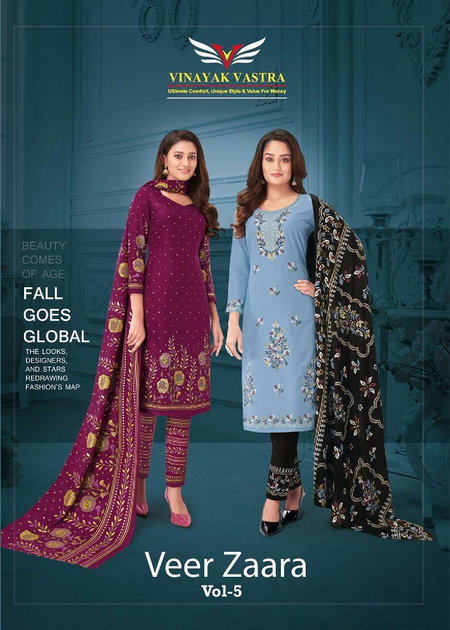 Veer Zaara Vol 5 By Vinayak Vastra Rayon Bulk Dress Material Orders In India